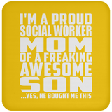Proud Social Worker Mom Of Awesome Son - Drink Coaster