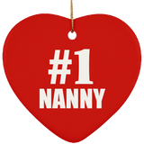 Number One #1 Nanny - Heart Ornament