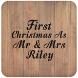 First Christmas As Mr & Mrs Riley - Drink Coaster C