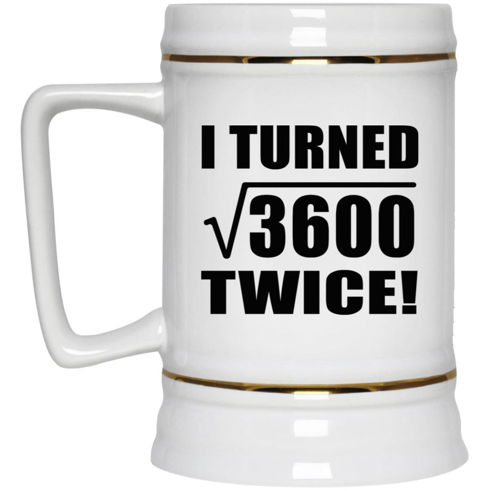 120th Birthday I Turned Square Root of 3600 Twice - Beer Stein