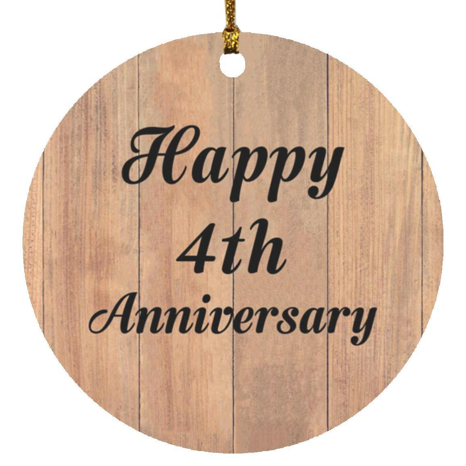 Happy 4th Anniversary - Circle Ornament C