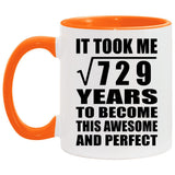 27th Birthday Took Square Root of 729 Years To Awesome - 11oz Accent Mug Orange