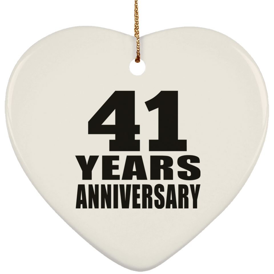 41st Anniversary 41 Years - Heart Ornament