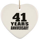 41st Anniversary 41 Years - Heart Ornament