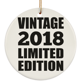 6th Birthday Vintage 2018 Limited Edition - Circle Ornament