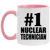 Number One #1 Nuclear Technician - 11oz Accent Mug Pink