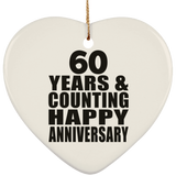 Happy 60th Anniversary 60 Years & Counting - Heart Ornament