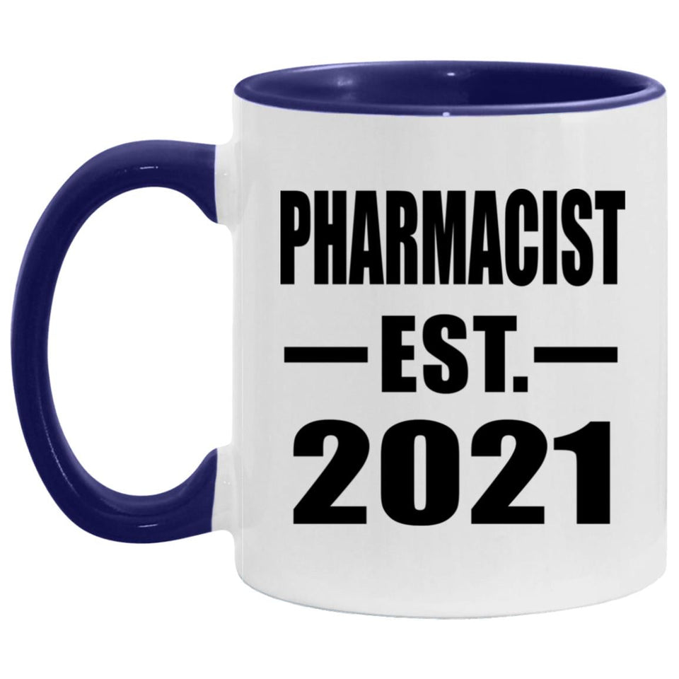 Pharmacist Established Est. 2021 - 11oz Accent Mug Purple