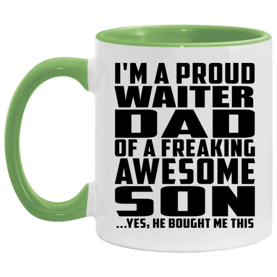 Proud Waiter Dad Of Awesome Son - 11oz Accent Mug Green