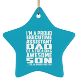 Proud Executive Assistant Dad Of Awesome Son - Star Ornament