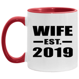 Wife Established EST. 2019 - 11oz Accent Mug Red