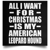 All I Want For Christmas Is My American Leopard Hound - Poster Square