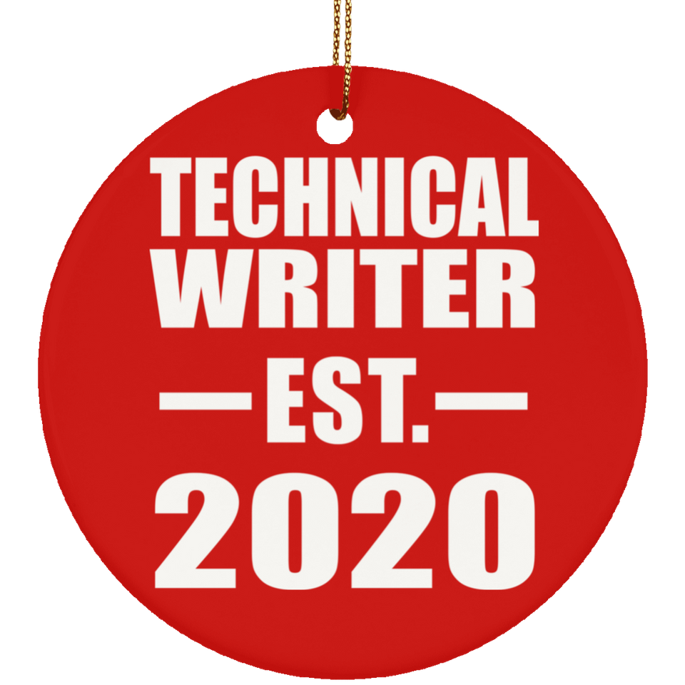 Technical Writer Established EST. 2020 - Circle Ornament