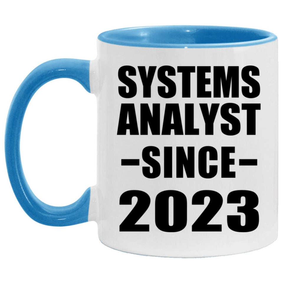 Systems Analyst Since 2023 - 11oz Accent Mug Blue