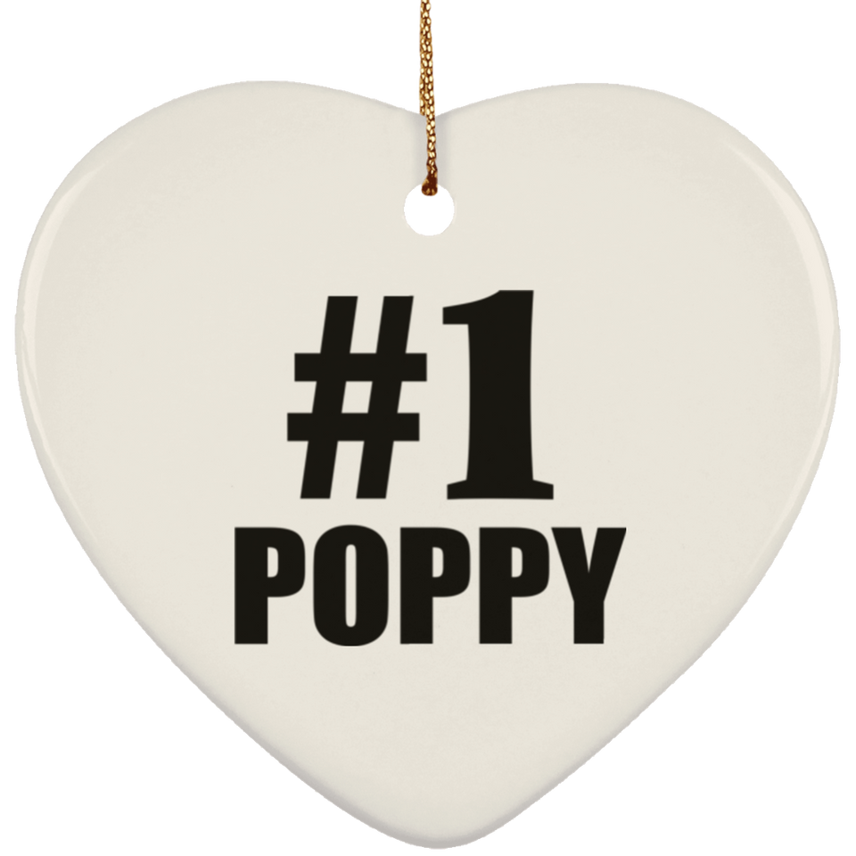 Number One #1 Poppy - Heart Ornament