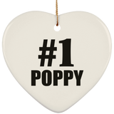 Number One #1 Poppy - Heart Ornament