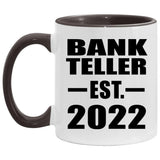 Bank Teller Established EST. 2022 - 11oz Accent Mug Black