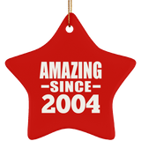20th Birthday Amazing Since 2004 - Star Ornament