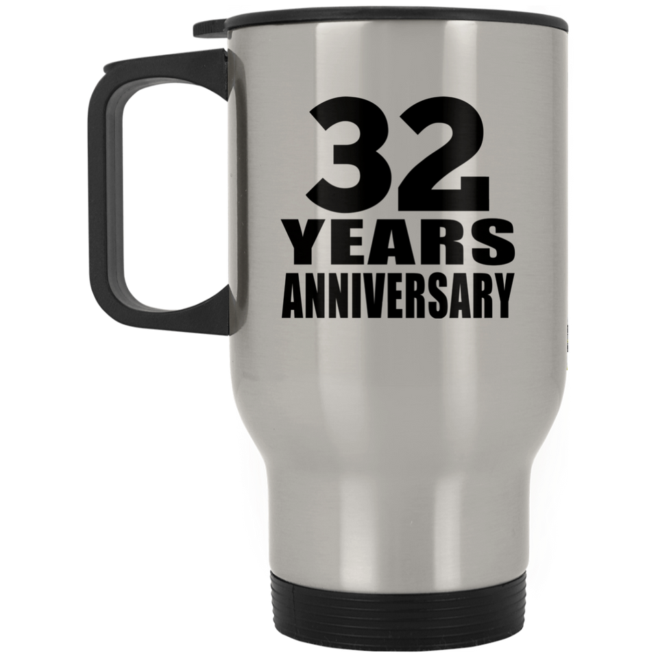 32nd Anniversary 32 Years - Silver Travel Mug