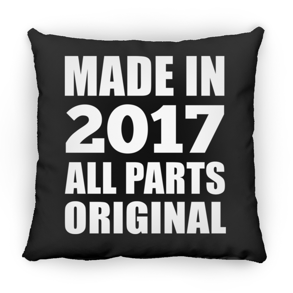 7th Birthday Made in 2017 All Parts Original - Throw Pillow Black