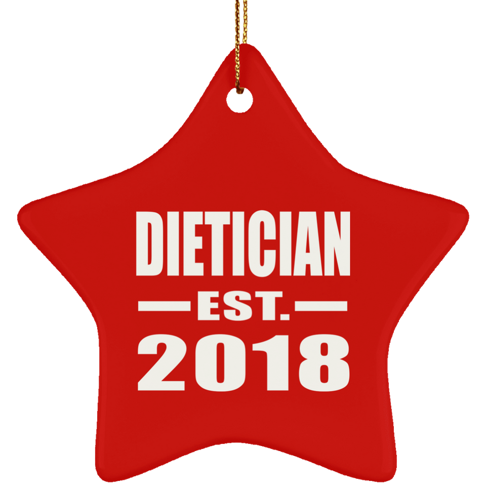 Dietician Established EST. 2018 - Star Ornament