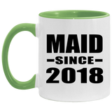 Maid Since 2018 - 11oz Accent Mug Green