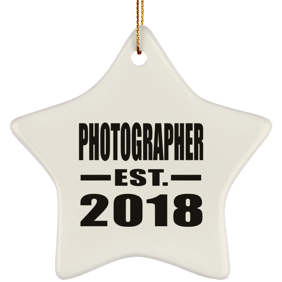 Photographer Established EST. 2018 - Star Ornament