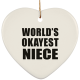 World's Okayest Niece - Heart Ornament