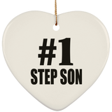 Number One #1 Step Son - Heart Ornament