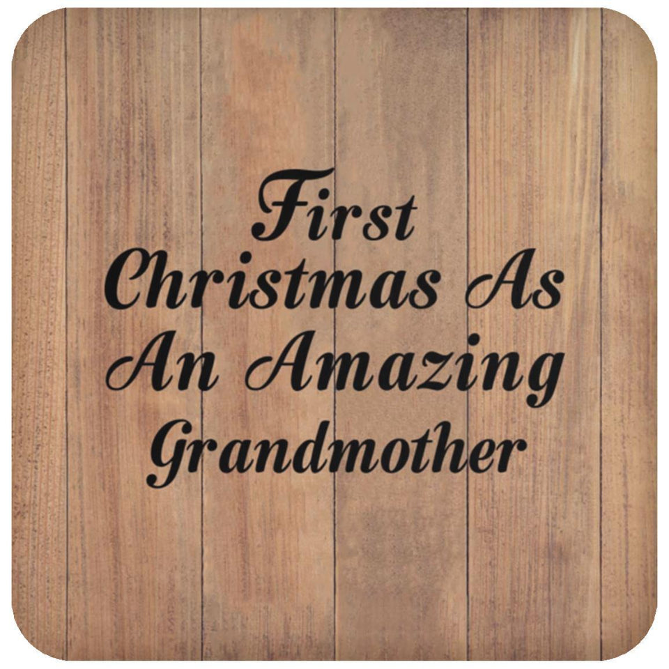 First Christmas As An Amazing Grandmother - Drink Coaster C