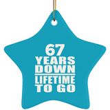67th Anniversary 67 Years Down Lifetime To Go - Star Ornament