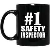 Number One #1 Safety Inspector - 11 Oz Coffee Mug Black