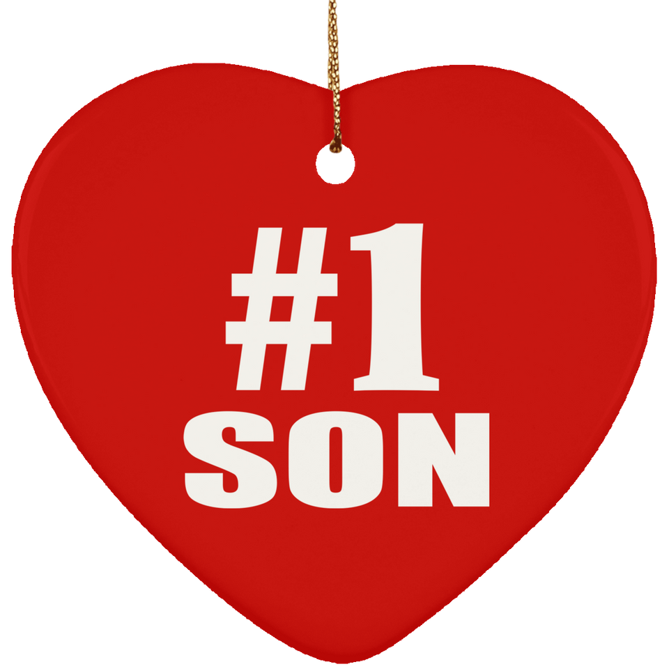 Number One #1 Son - Heart Ornament