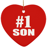Number One #1 Son - Heart Ornament