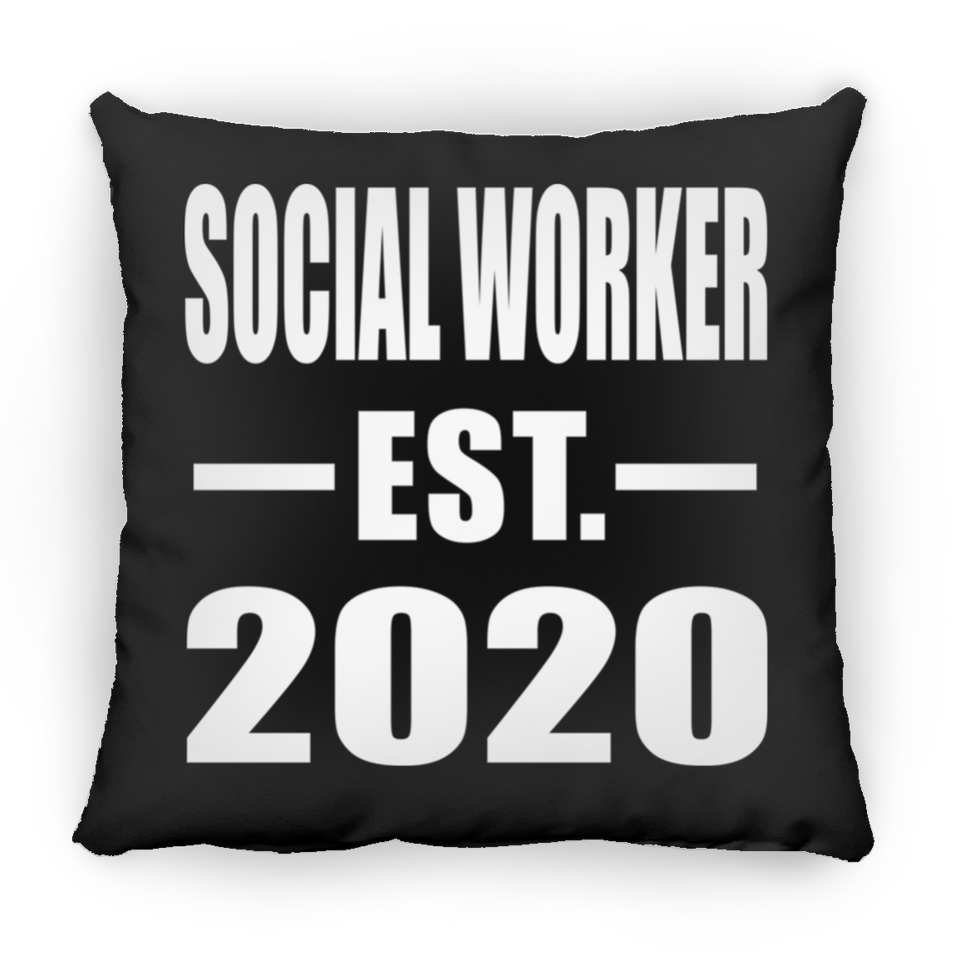 Social Worker Established EST. 2020 - Throw Pillow Black