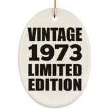 51st Birthday Vintage 1973 Limited Edition - Oval Ornament