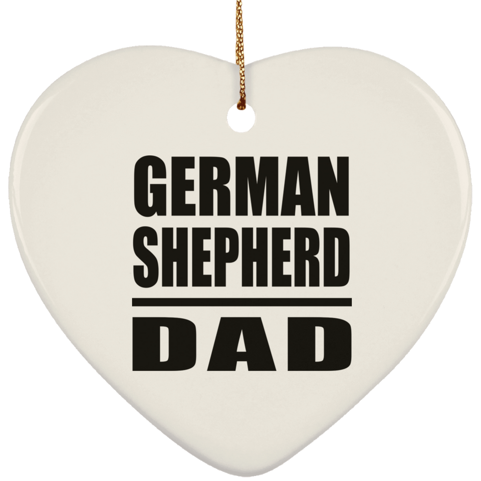 German Shepherd Dad - Heart Ornament