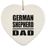 German Shepherd Dad - Heart Ornament
