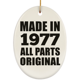 47th Birthday Made in 1977 All Parts Original - Oval Ornament