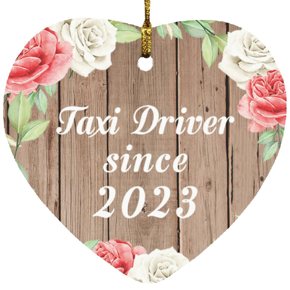 Taxi Driver Since 2023 - Heart Ornament B