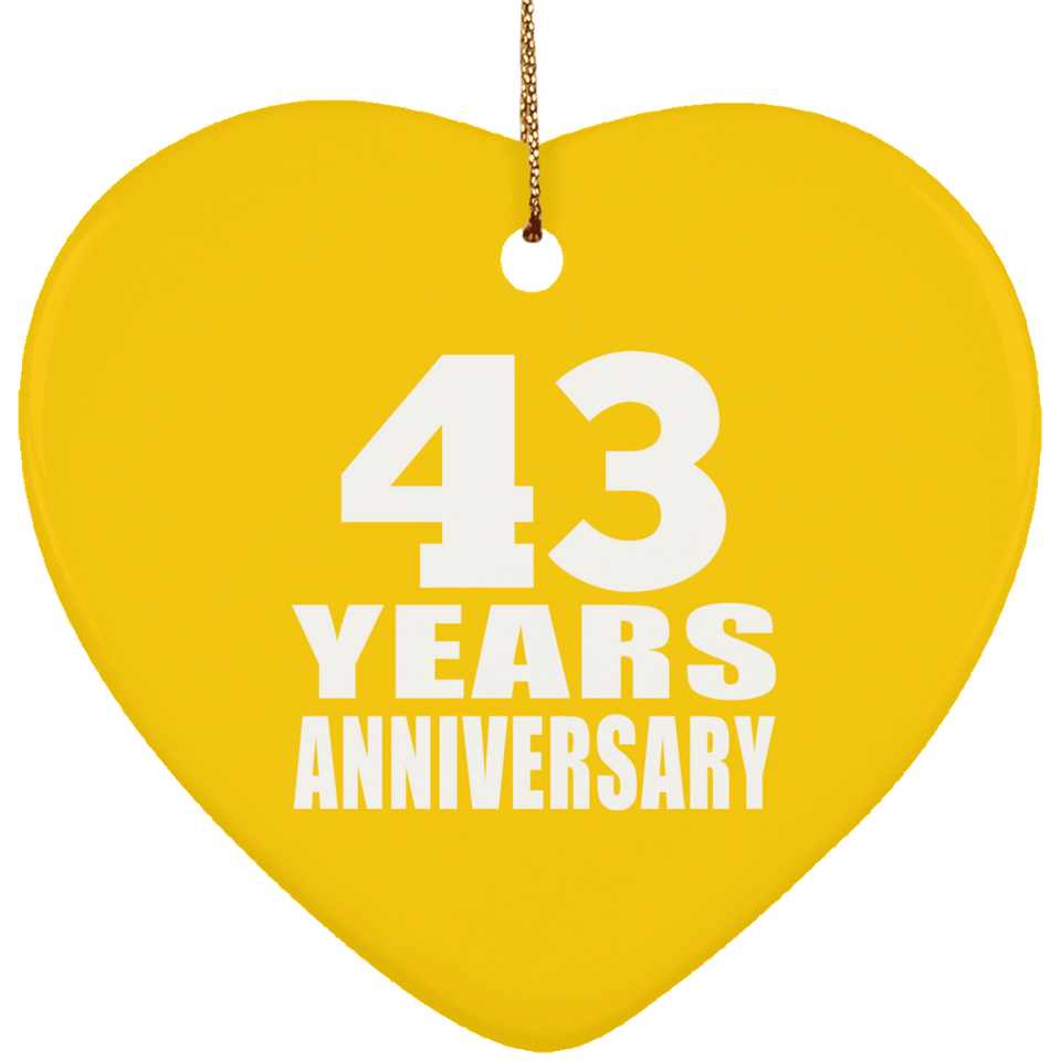43rd Anniversary 43 Years - Heart Ornament