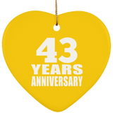 43rd Anniversary 43 Years - Heart Ornament