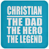 Christian The Dad The Hero The Legend - Drink Coaster