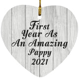First Year As An Amazing Pappy 2021 - Heart Ornament F