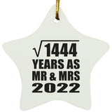 38th Anniversary Square Root of 1444 Years As Mr & Mrs 2022 - Star Ornament