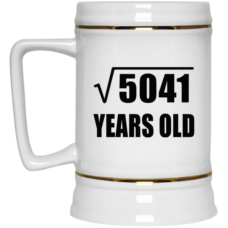 71st Birthday Square Root of 5041 Years Old - Beer Stein