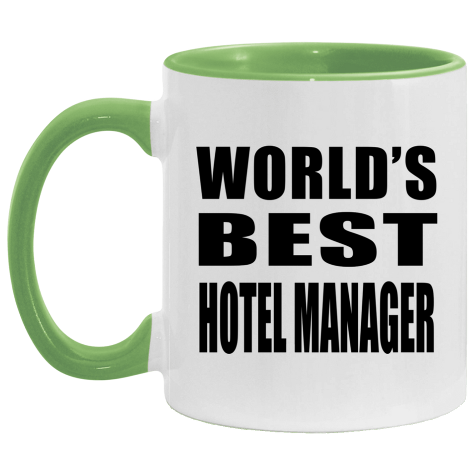 World's Best Hotel Manager - 11oz Accent Mug Green