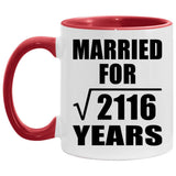46th Anniversary Married For Square Root of 2116 Years - 11oz Accent Mug Red