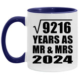 96th Anniversary Square Root of 9216 Years As Mr & Mrs 2024 - 11oz Accent Mug Purple