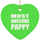Most Awesome Pappy - Heart Ornament
